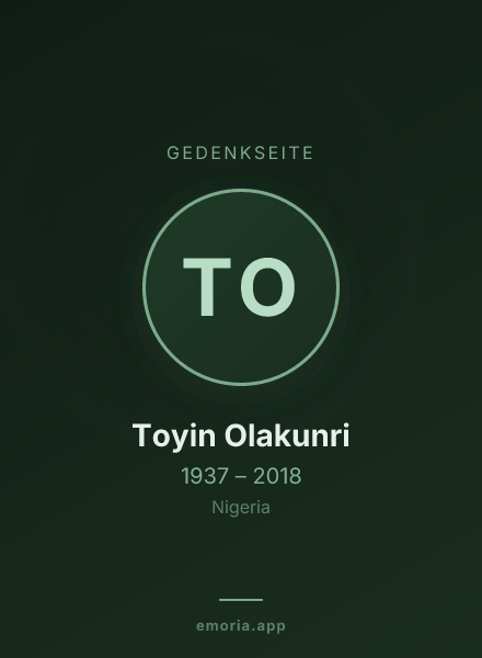 Gedenkportrait von Toyin Olakunri