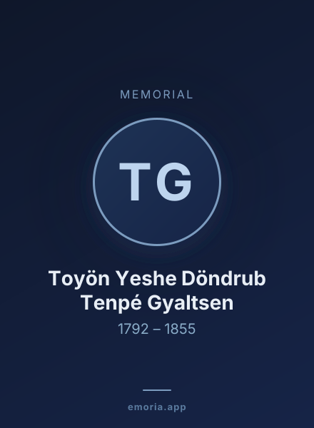 Memorial portrait of Toyön Yeshe Döndrub Tenpé Gyaltsen
