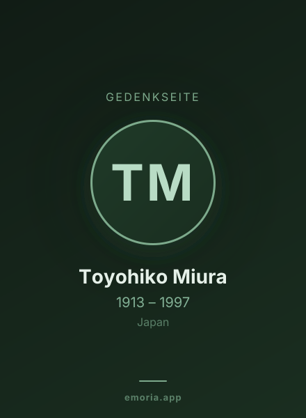 Gedenkportrait von Toyohiko Miura