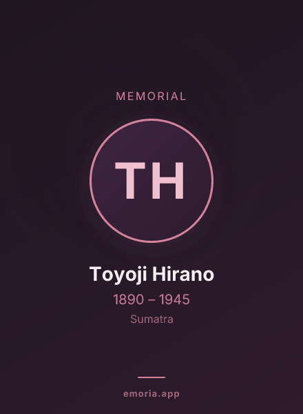 Memorial portrait of Toyoji Hirano