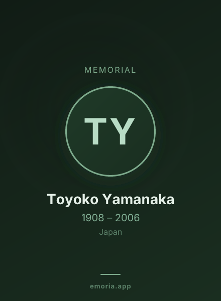 Memorial portrait of Toyoko Yamanaka