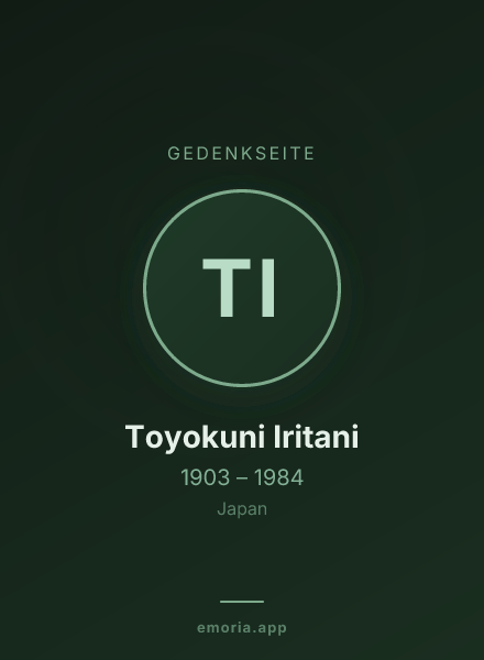 Gedenkportrait von Toyokuni Iritani