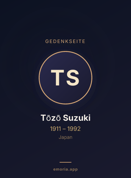 Gedenkportrait von Tōzō Suzuki