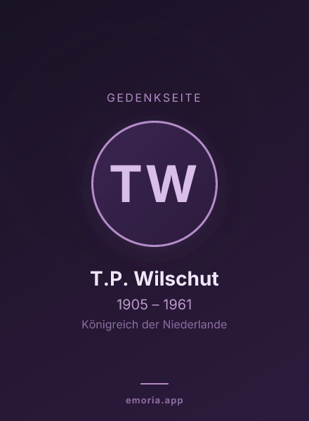 Gedenkportrait von T.P. Wilschut