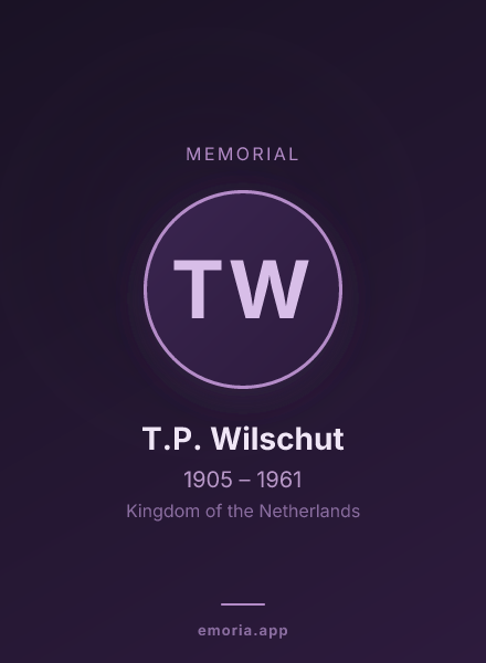 Memorial portrait of T.P. Wilschut