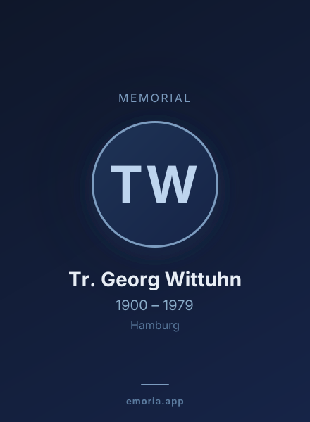 Memorial portrait of Tr. Georg Wittuhn