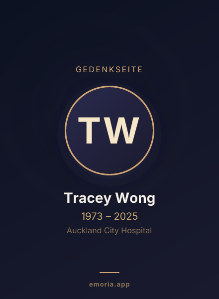Gedenkportrait von Tracey Wong