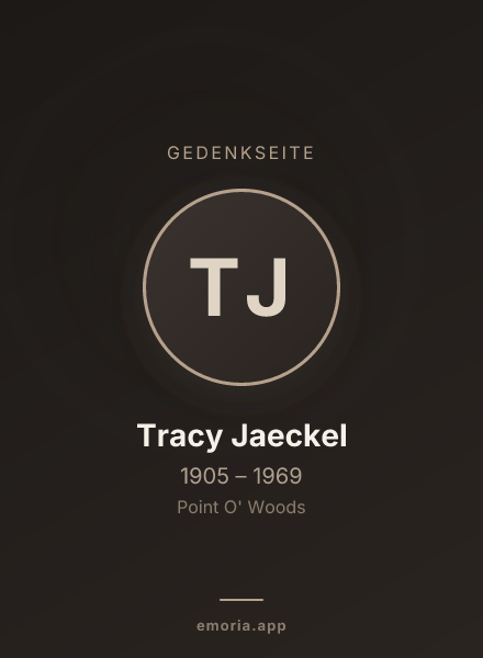 Gedenkportrait von Tracy Jaeckel
