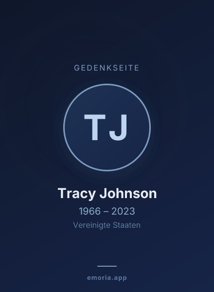 Gedenkportrait von Tracy Johnson