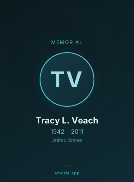 Memorial portrait of Tracy L. Veach