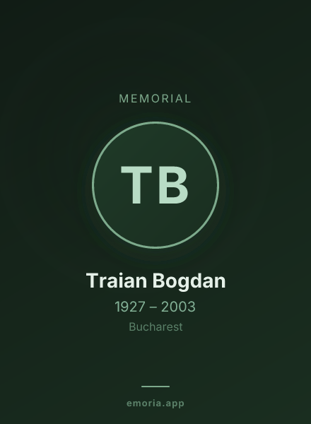 Memorial portrait of Traian Bogdan