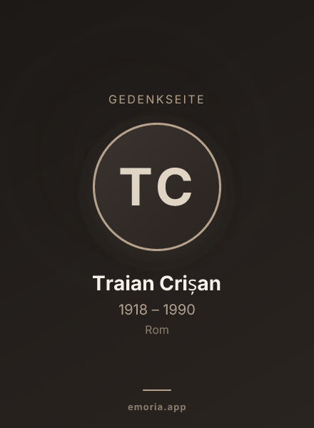 Gedenkportrait von Traian Crișan