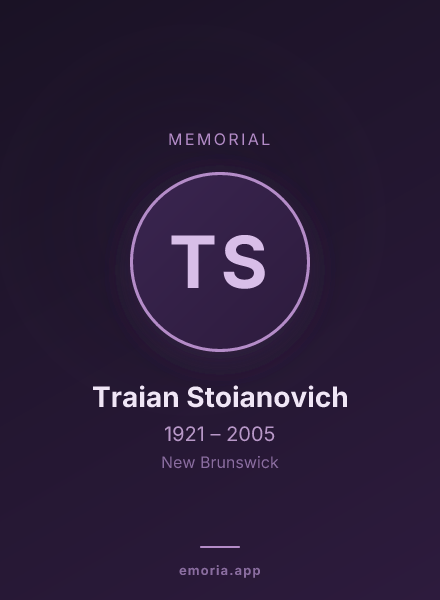 Memorial portrait of Traian Stoianovich