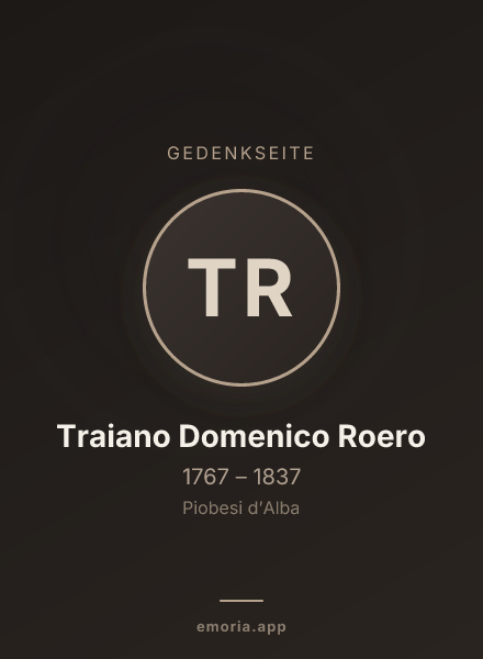 Gedenkportrait von Traiano Domenico Roero