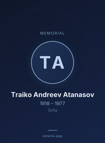 Memorial portrait of Traiko Andreev Atanasov