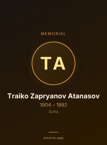 Memorial portrait of Traiko Zapryanov Atanasov