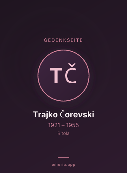 Gedenkportrait von Trajko Čorevski