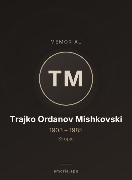 Memorial portrait of Trajko Ordanov Mishkovski