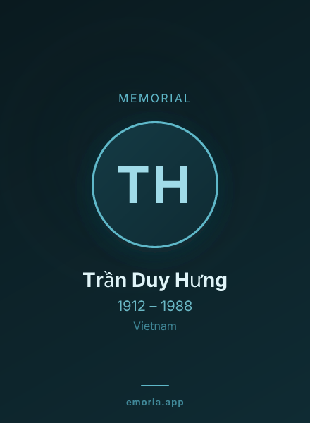 Memorial portrait of Trần Duy Hưng