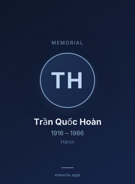 Memorial portrait of Trần Quốc Hoàn