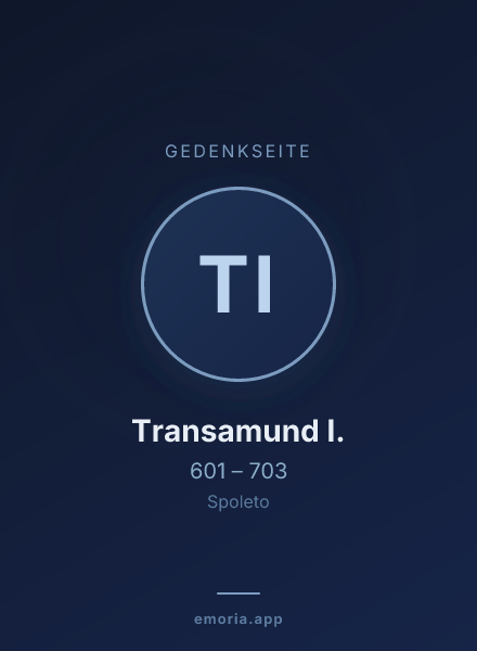 Gedenkportrait von Transamund I.