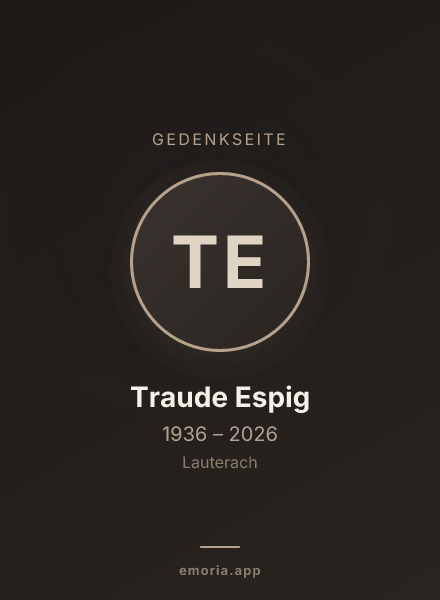 Gedenkportrait von Traude Espig