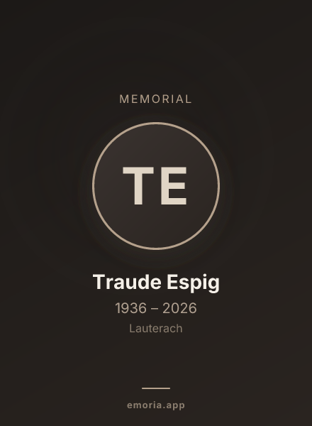 Memorial portrait of Traude Espig