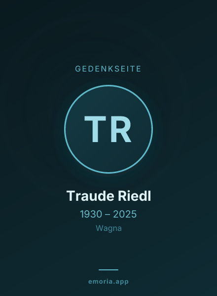 Gedenkportrait von Traude Riedl