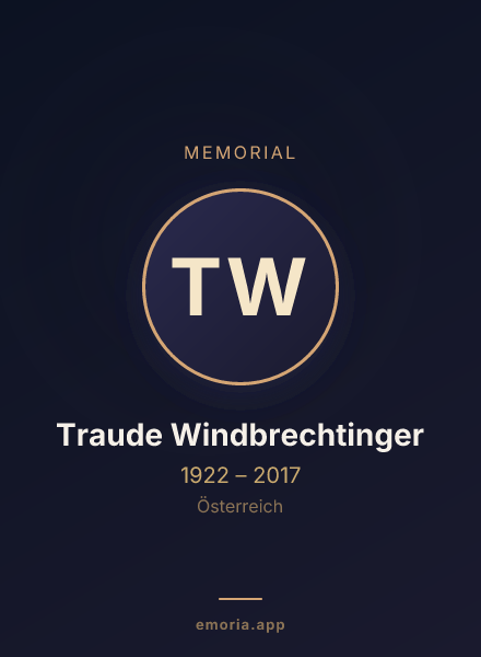 Memorial portrait of Traude Windbrechtinger