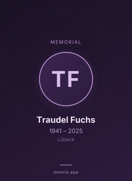 Memorial portrait of Traudel Fuchs