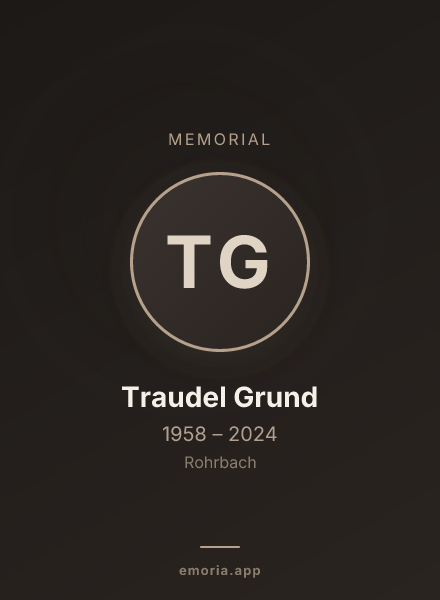 Memorial portrait of Traudel Grund