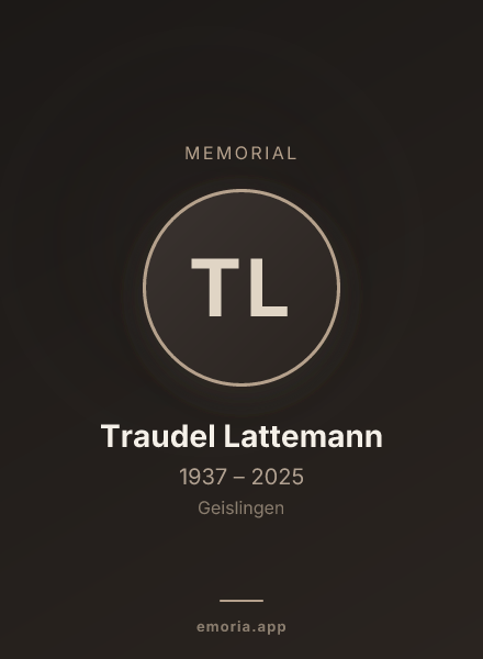 Memorial portrait of Traudel Lattemann