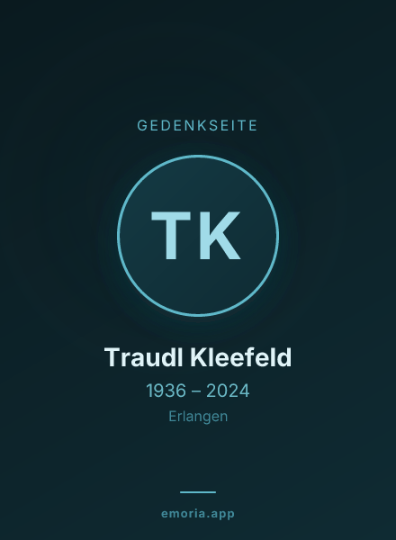 Gedenkportrait von Traudl Kleefeld