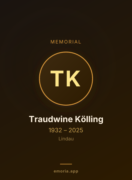 Memorial portrait of Traudwine Kölling