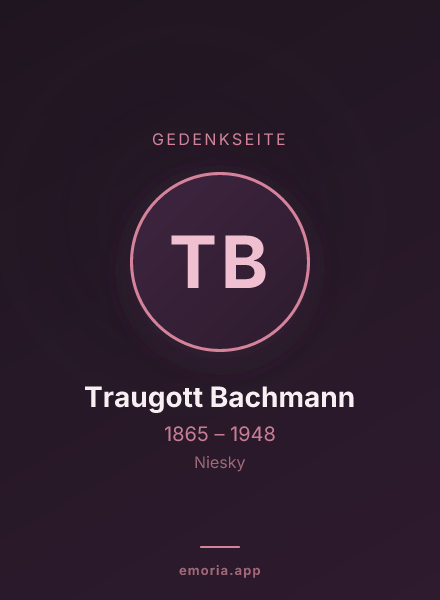 Gedenkportrait von Traugott Bachmann