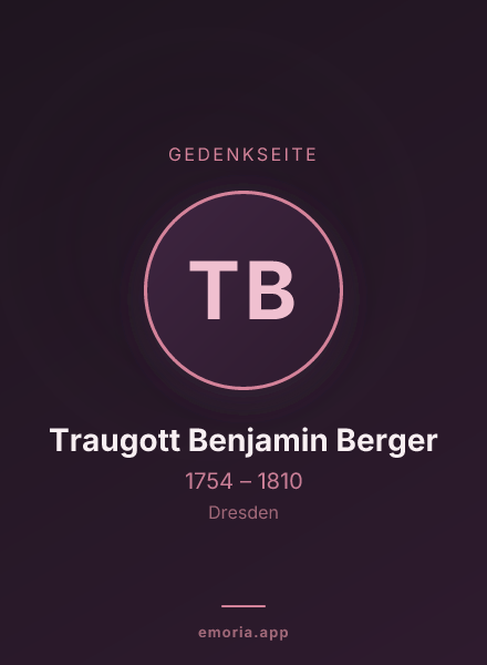 Gedenkportrait von Traugott Benjamin Berger