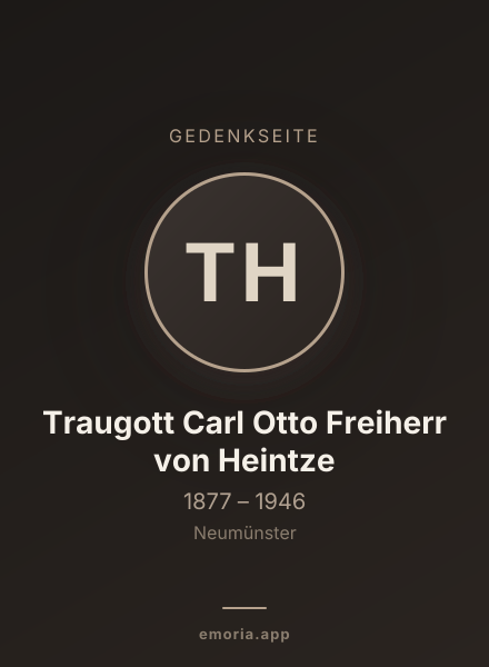 Gedenkportrait von Traugott Carl Otto Freiherr von Heintze