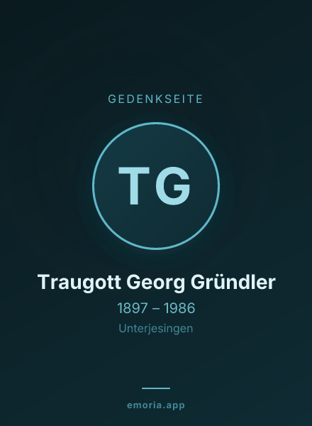 Gedenkportrait von Traugott Georg Gründler