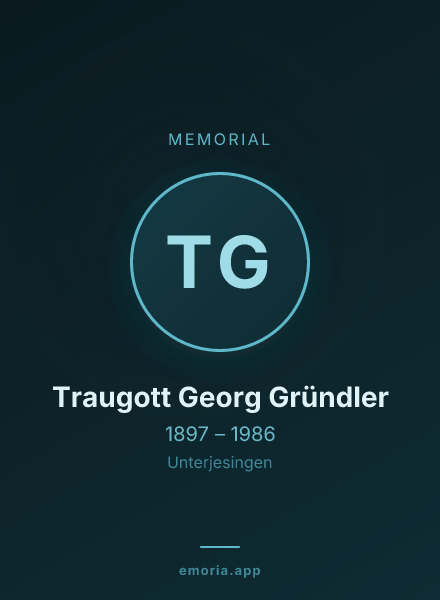 Memorial portrait of Traugott Georg Gründler