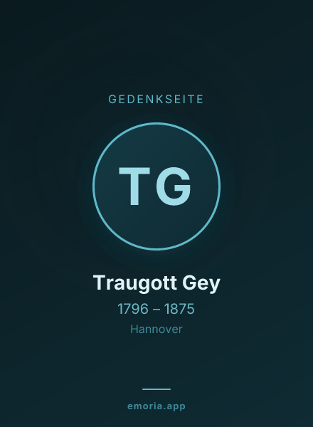 Gedenkportrait von Traugott Gey