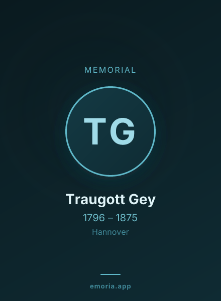 Memorial portrait of Traugott Gey