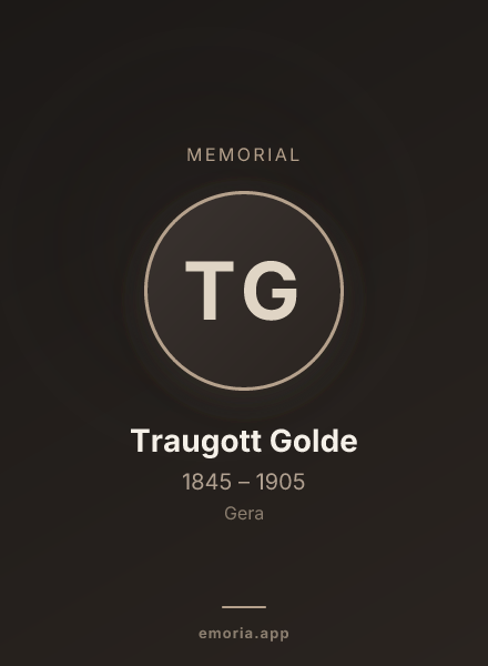 Memorial portrait of Traugott Golde