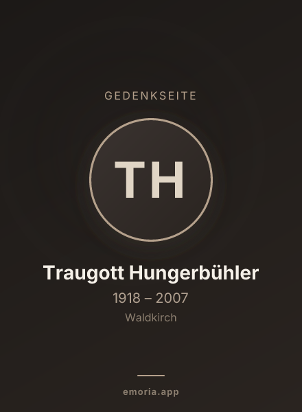 Gedenkportrait von Traugott Hungerbühler
