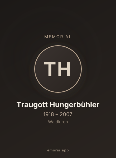 Memorial portrait of Traugott Hungerbühler