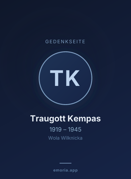 Gedenkportrait von Traugott Kempas
