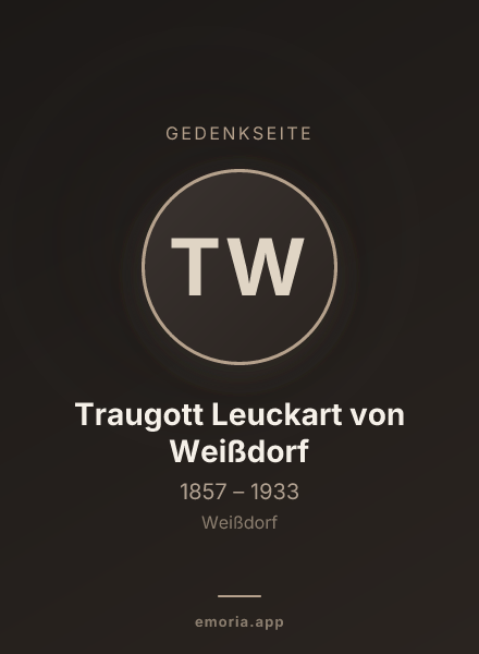 Gedenkportrait von Traugott Leuckart von Weißdorf