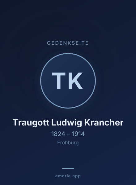 Gedenkportrait von Traugott Ludwig Krancher
