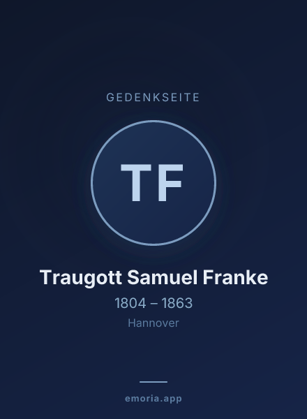 Gedenkportrait von Traugott Samuel Franke