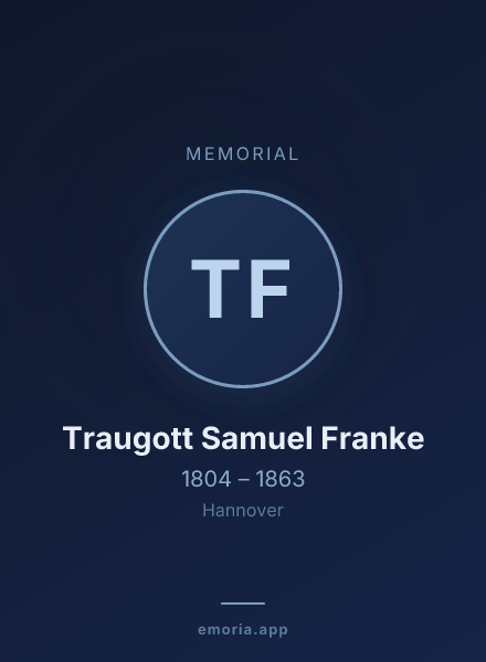 Memorial portrait of Traugott Samuel Franke