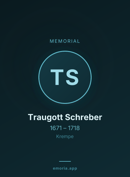 Memorial portrait of Traugott Schreber